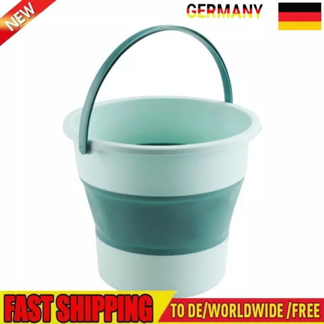 5/10L Folding Bucket Lightweight Wash Bucket for Outdoor Car Wash (Green 5L)