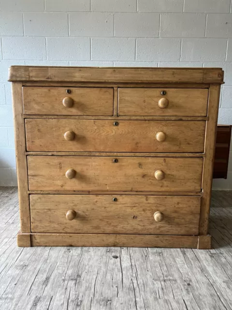 Large Antique Pine Drawers 2 Over 3