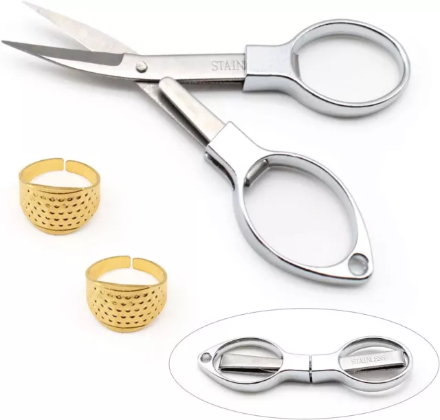 Sewing thimble kit with stainless steel folding scissors only £3.99 !!