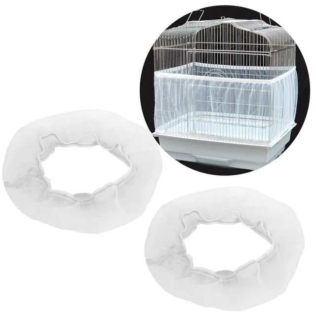 Blanco S 2 PIEZAS Cubierta de Jaula para Pájaros Jaula para Pájaros Cubierta de Malla de Poliéster Semillas Cazador MX