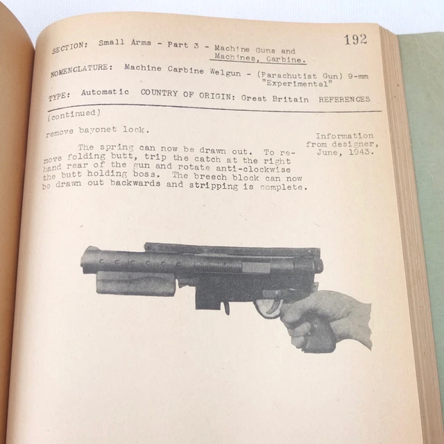 WW2 1945 SECRET Canadian Army Weapons Manual Rifle Machine Gun German