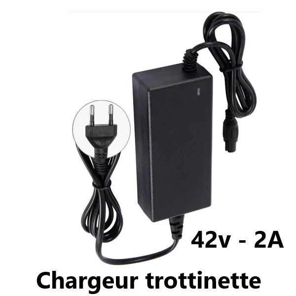 Chargeur Universel Pour Trottinette électrique 42V 2A - Noir, ABS, Connecteur Standard - Neuf