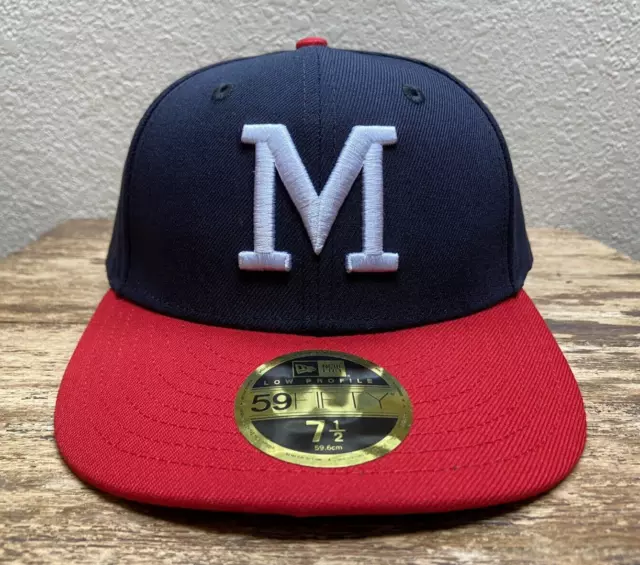 RARE New Era MILWAUKEE BRAVES MLB Baseball Low Profile Hat Cap 7 1/2 Hank Aaron
