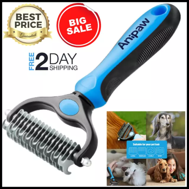 ***Pet Hair Fur Shedding Trimmer Cat Dog Grooming Dematting Rake Comb Brush Tool