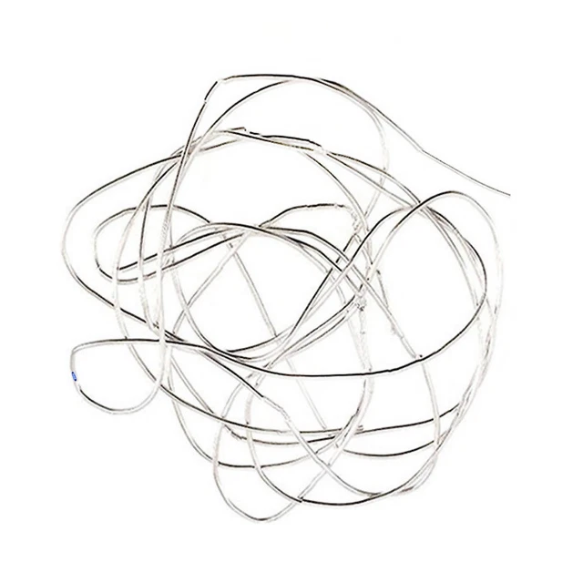 CABLE FRANCÉS PLATEADO MEDIO 0,9mm 14" CABLE DE CUENTAS REFORZADO, GIMP, LINGOTES