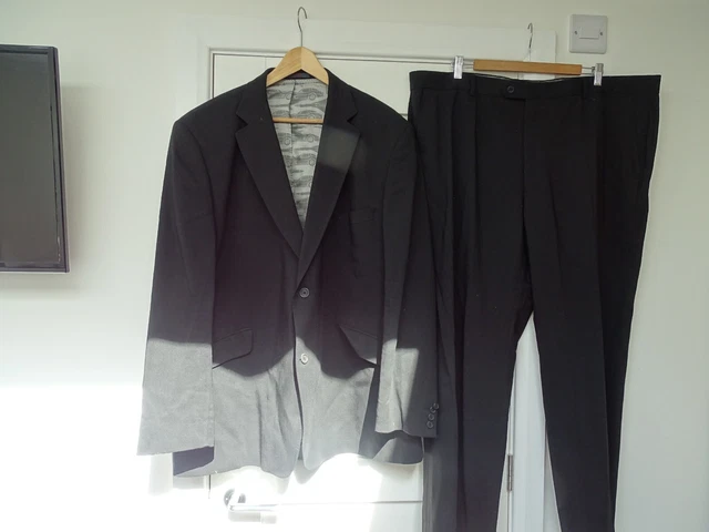 Pantaloni vintage Ted Baker endurance nero 100% lana 2 pezzi petto 50R W 44R
