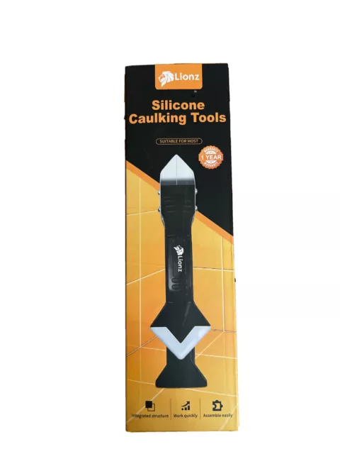 Lionz ~ 3 in 1 Silicone Caulking Tool ~ Stainless Steel Finishing