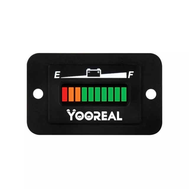 Yooreal Digital 12/24V LED Battery Capacity Meter,Battery Acid Tester,Suitable f