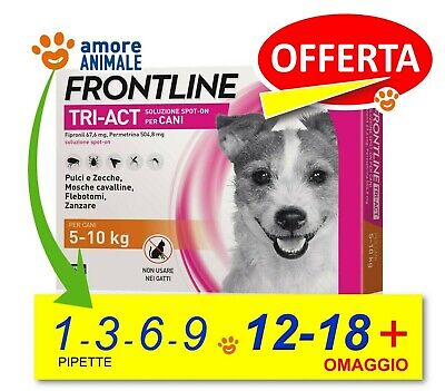 Frontline TRI-ACT per Cani da 5-10 kg  1 / 3 / 6 / 9 / 12 / 18 pipette - NEW