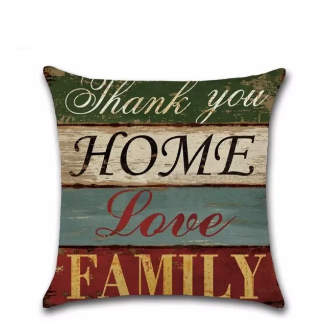 ZARD Decorative Thank You Home Love Family Quote Words Pillowcase Cushion Cover