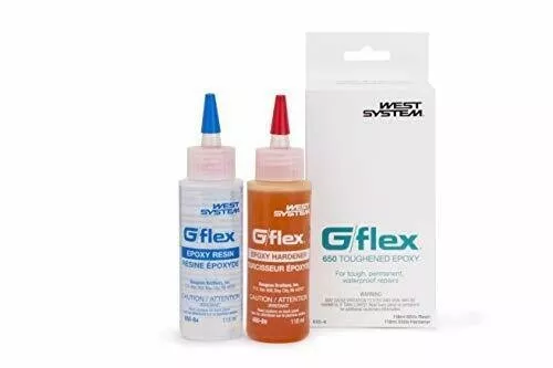 West System 650-8 G/flex Toughened Epoxy, two, 4 fl oz bottles