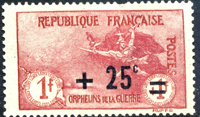 France 1922 War Orphans 25c on 1Fr +1Fr  Fine MH - SG394 Cat £41