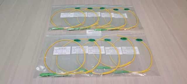 10 Pack 24" SC/APC SM SX 3.0mm PVC Fiber Optic Patch Cable Single Sided