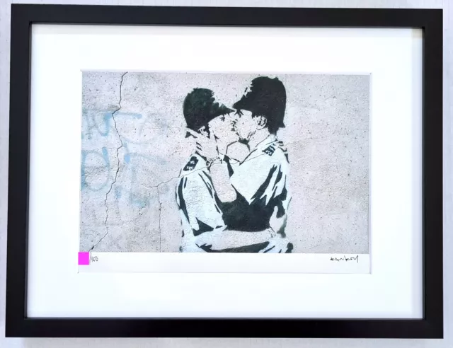 Banksy Lithographie Signée Numérotée /150 + CADRE INCLUS original M Arts Edition
