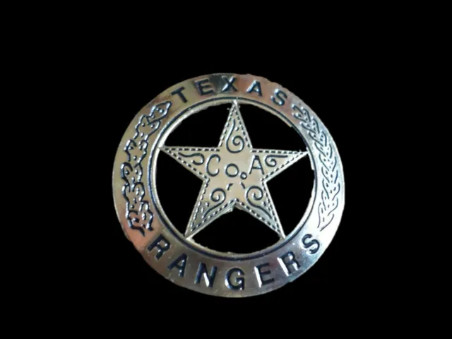 Texas Rangers Novelty Badge Old West Gold Star Pinback 1 5/8"