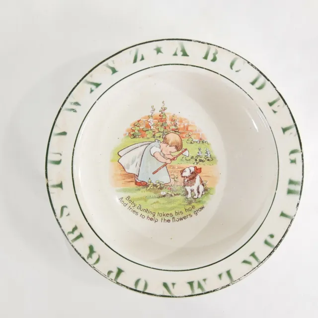 Antique Baby Bunting Garden Nursery Rhyme Bowl Plate D.e. Mcnicol East Liverpool