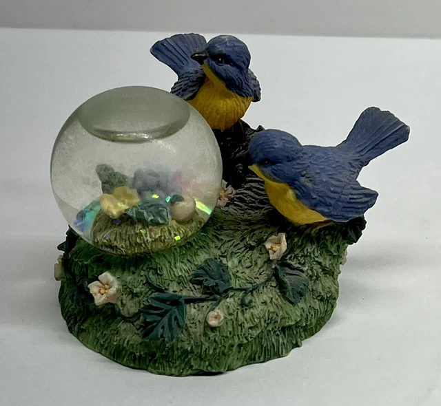 2 Bluebirds watching Snow Globe In the Summertime - No Makers Mark