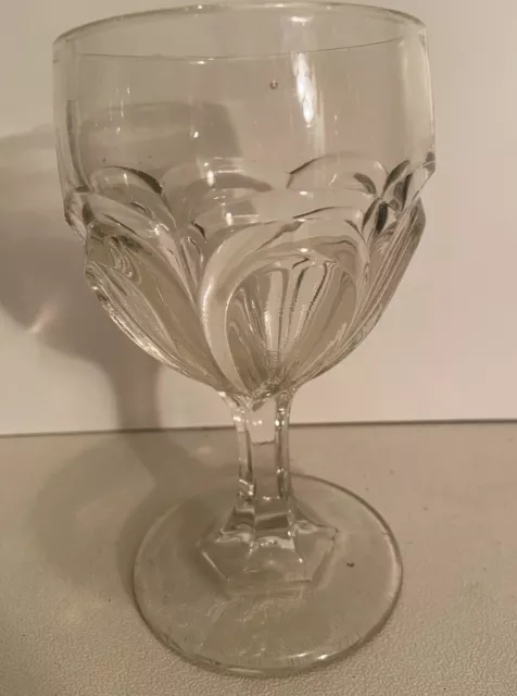 Antique "Seneca Loop" Flint Glass Water Goblet