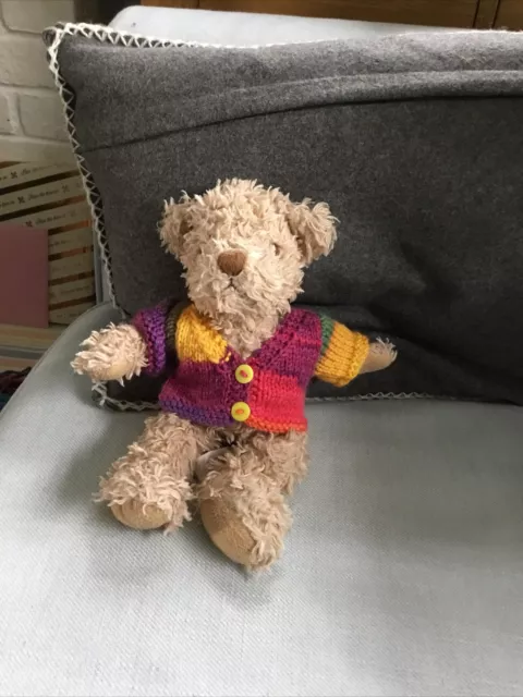 Hand Knitted Teddy Clothes,cardigan , Shown On 8inch Bear,
