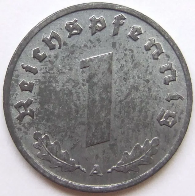 Münze Deutsches Reich 3. Reich 1 Reichspfennig 1943 A in fast Stempelglanz
