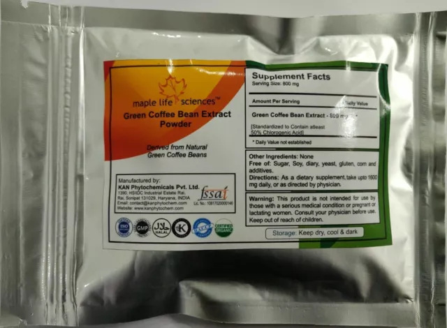 Green Coffee Bean Extract Powder 50% Chlorogenic Acid Pure & high quality PE