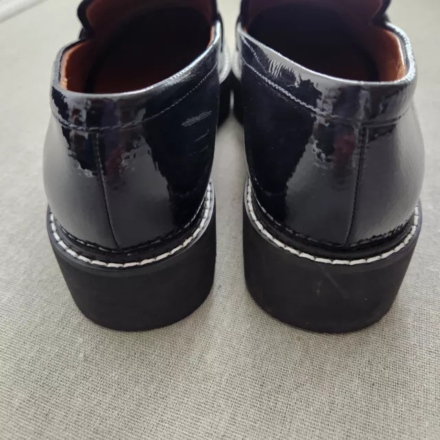 FRANCO SARTO BLACK Balin Lug Sole Penny Loafer Shoes Slip On Chunky 8M ...