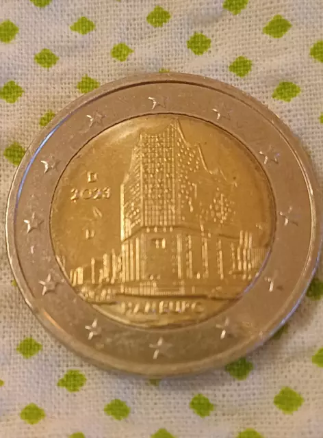 2 Euro Münze Elbphilharmonie Hamburg 2023 D sehr gut erhalten