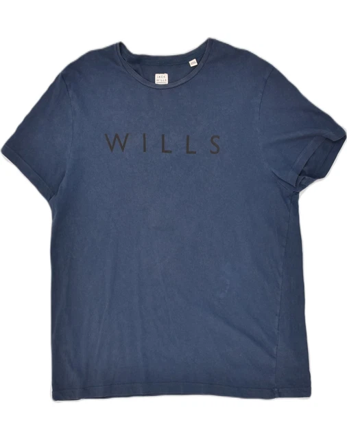 T-shirt da uomo grafica JACK WILLS XL blu navy cotone XX10