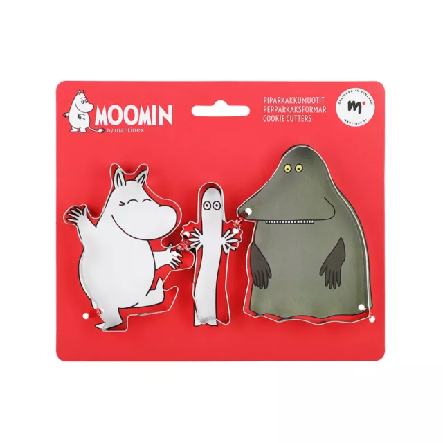 Cortadores de galletas Moomin Troll, Hattifatteners, Groke 3 piezas