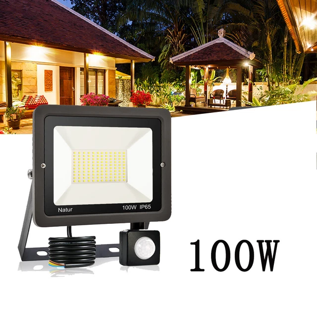 100W LED Fluter mit Bewegungsmelder Flutlicht Scheinwerfer Außen Strahler IP65
