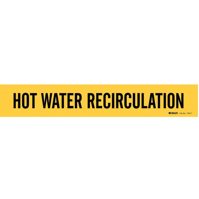 BRADY 7147-1 Pipe Marker,Hot Water Recirculation