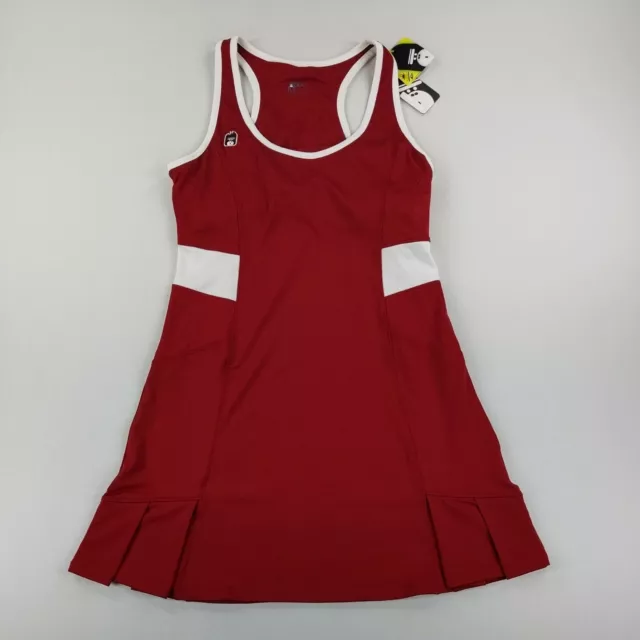 DUC Womens Dominate Lawn Tennis Dress Maroon White Size Medium