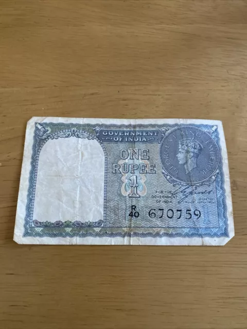 Indian British -1 Rupee 1944