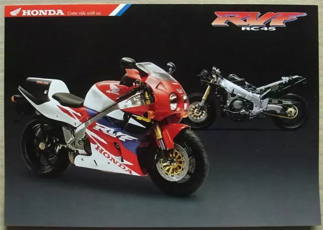 HONDA RVF RC45 750cc MOTORCYCLE Sales Specification Leaflet c1994 #HM1-BR720/993
