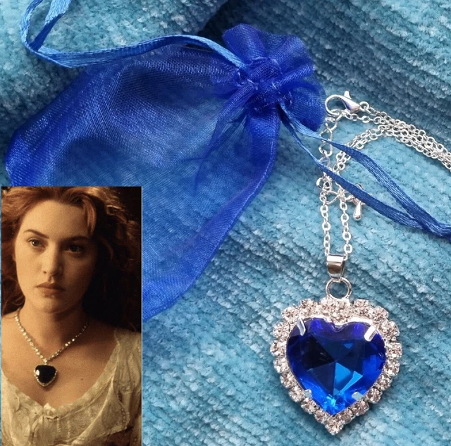 TITANIC NECKLACE THE Heart of Ocean Blue Diamond Rose Cospaly Halloween