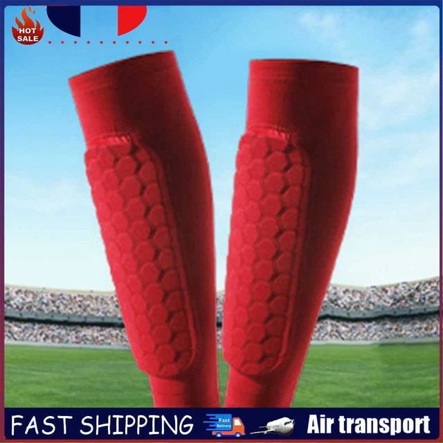 1pc Honeycomb Lower Leg Guards Anti-collision Workout Accessories (M Red) ~