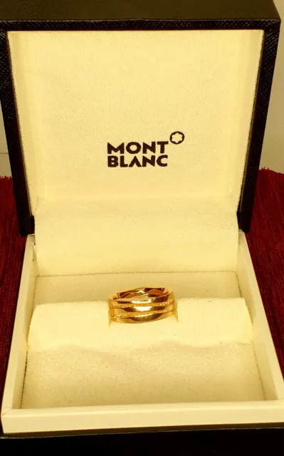 18K Solid Rose Gold Ring-Unisex-Size N UK-6 1/2 US-54 EU-Montblanc