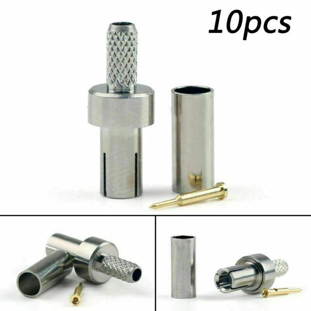 10 Pcs Connettore TS9 Male Plug Crimp RG174 RG316 LMR100 Cavo Dritto Nickel P