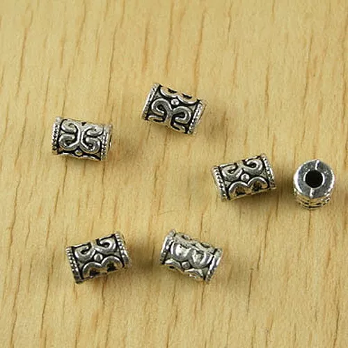 20pcs 6.8x6.6mm Hole Is 2.9mm Tibetan Silver Tube Spacer Beads H2506