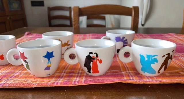 Sei tazzine Illy Collection; collezione  “ BALLERINE “ 1999 di MARCO LODOLA.