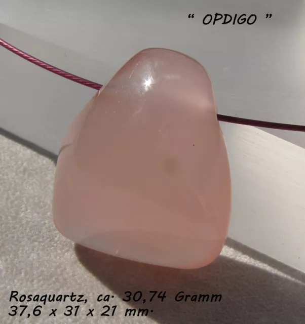 Rosaquartz  Amulett  / Heilstein / Unikat (ca. 31 Gr.)    Designed by  "OPDIGO"