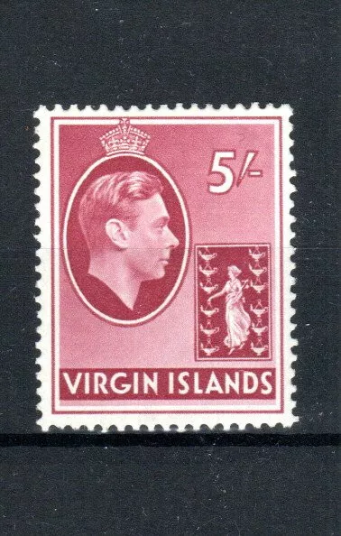 British Virgin Islands 1938-47 5s Badge of Colony chalky  paper SG 119 MH