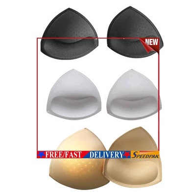 6 paia di cuscinetti in schiuma morbida beige e nero triangolo P Prettyia coppa rimovibile imbottita 