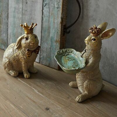 Crown Rabbit Tray Luxury Retro Resin Storage Desktop Ornaments Home Decoration