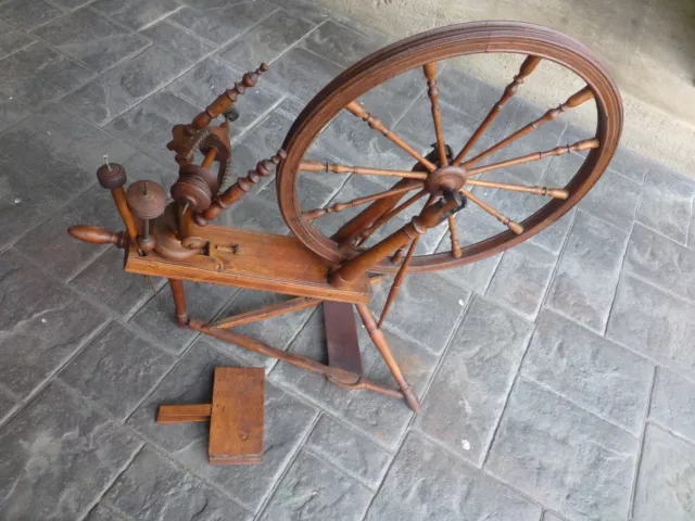 Old Non-Working Antique Spinning Wheel For Display European Possibly Swedish