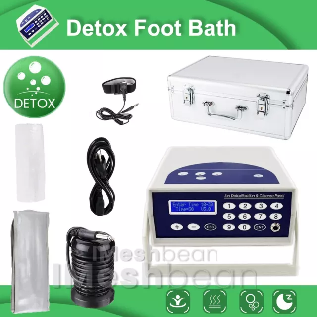 Detox Foot Bath Spa Machine Kit FIR Belt Cell Ion Ionic Aqua w/Case