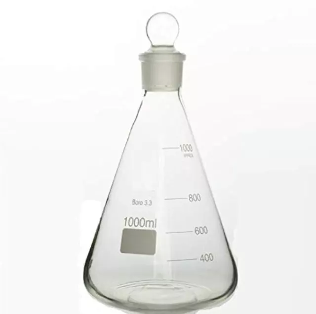 Rocwing Borosilicate 3.3 Glass Graduated Conical Erlenmeyer Flask with 1000ml