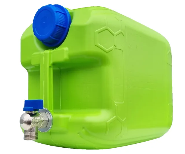 Wasserkanister Kanister grün GREEN-Top 10L mit Auslaufhahn & Schlauchanschluss