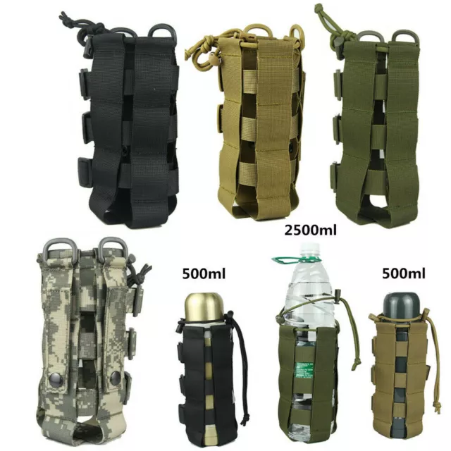 Tactical Molle Water Bottle Carrier Holder Pouch Outdoor  Adjustable Kettle Bag