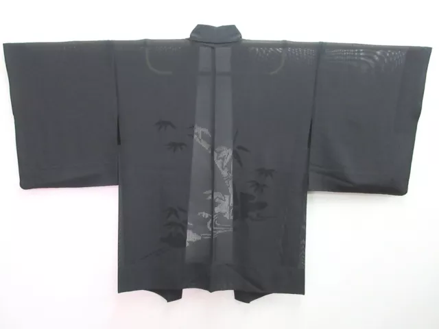 8231B4 Silk Vintage Japanese Kimono Haori Jacket See-Through for Summer Bamboo
